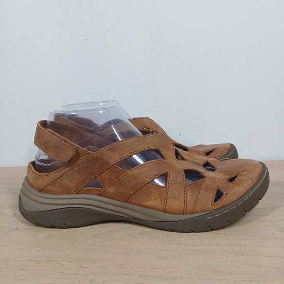 Vionic Sandals Women 8.5M Brown Suede Closed Toe Comfort Casual Summer Slingback - Picture 5 of 11